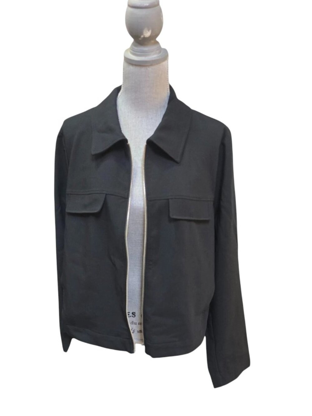 A New Day Black XXL: Midweight Cropped Moto Women's Zipper Jacket NWT - Picture 2 of 4